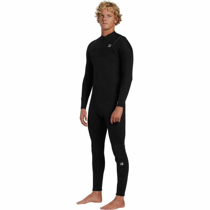 2024 Billabong Hombres Foil 4/3mm Chest Zip Neopreno ABYW100244 - Black